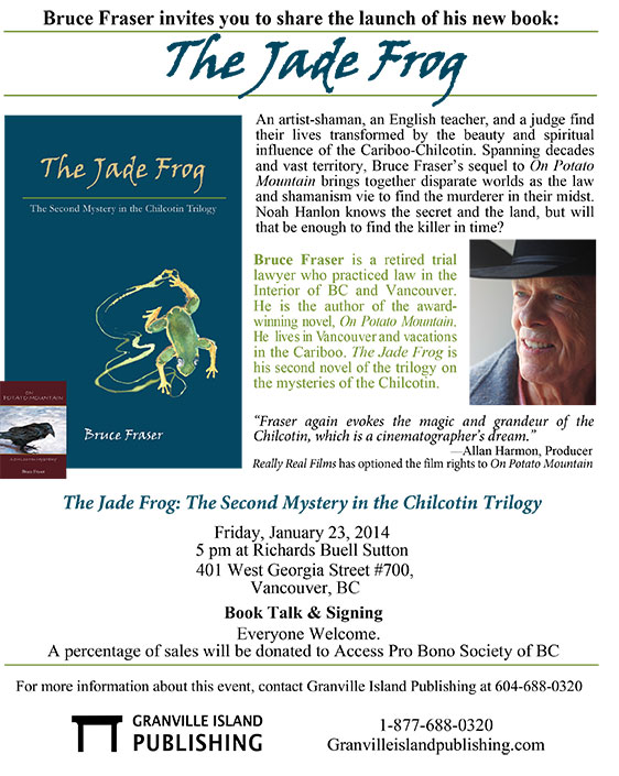 The Jade Frog book launch poster